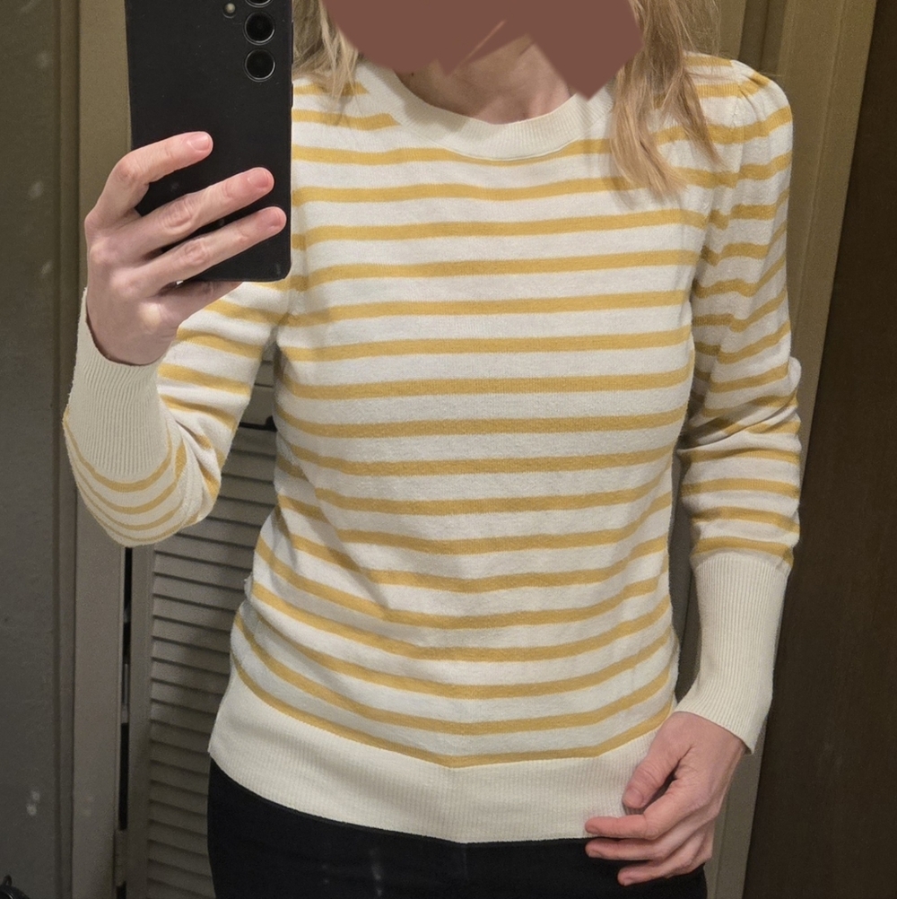 Yellow and White Striped Sweater